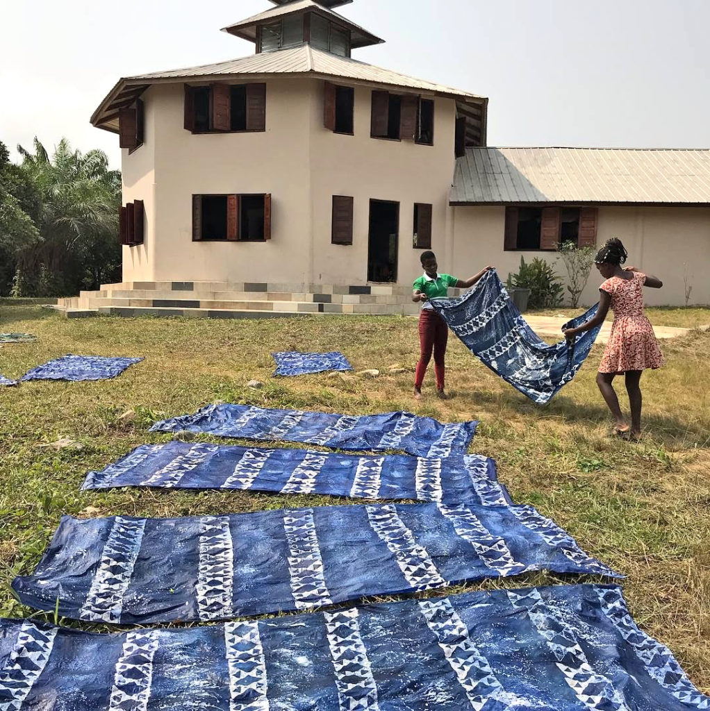 Trinity Yard Students Drying their African Batik Cloth